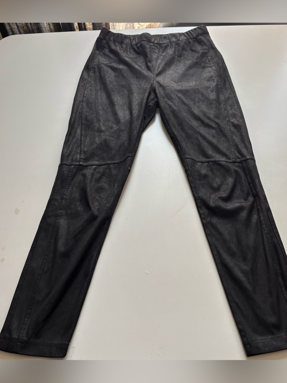 Free People faux suede black leggings Small ankle length moto edgy grunge goth - Picture 11 of 15